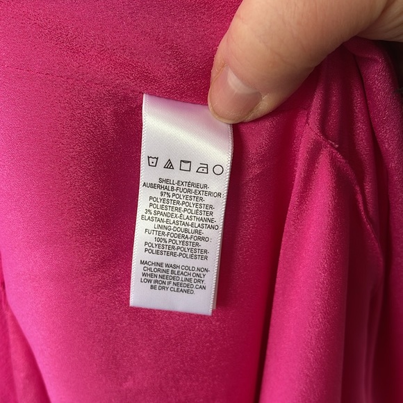 Dress The Population - Iris High Slit Evening Gown - Bright Fuschia Size Medium - Picture 12 of 13